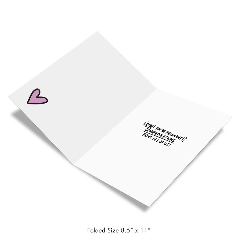 NobleWorks, Hilarious New Baby Congratulations Card, Pregnancy Notecard w/Envelope, From All of Us (8.5 x 11 Inch), Tiny Human J7242BBG-US - Image 2